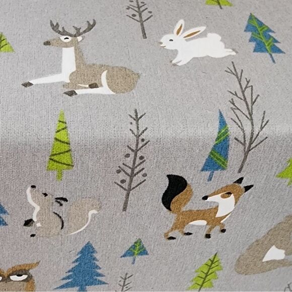 Ryland Collection Heavy Weight Cotton Flannel Sheet Set Twin Size 3pc Gray Multi - Picture 5 of 10